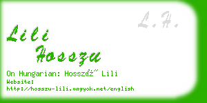 lili hosszu business card